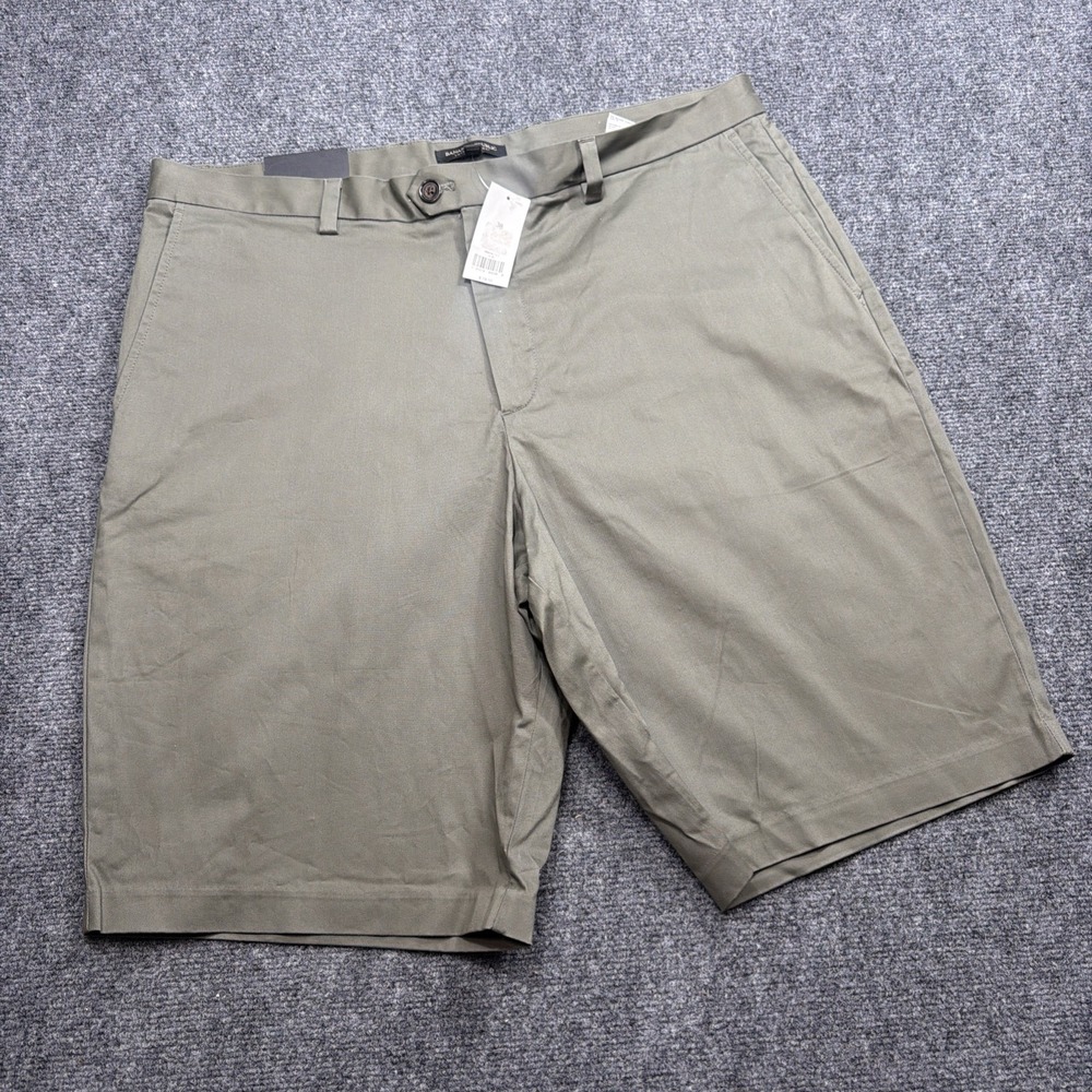 Banana Republic Emerson Shorts Mens 38 Relaxed Fit Dark Olive Chino 11" New!!